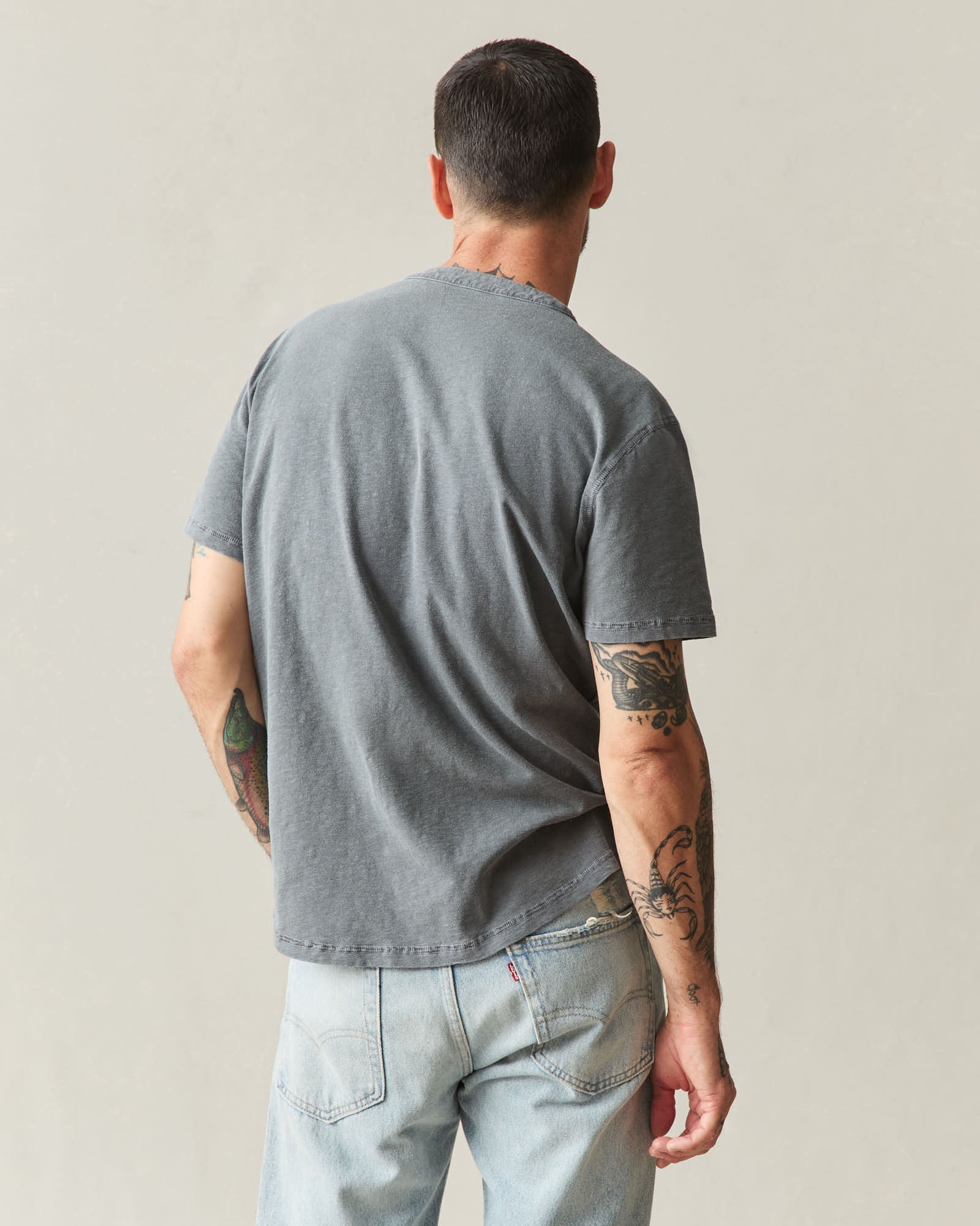 Men's Broken-In Premium Slub Henley - Vintage Poppyseed - Image 3
