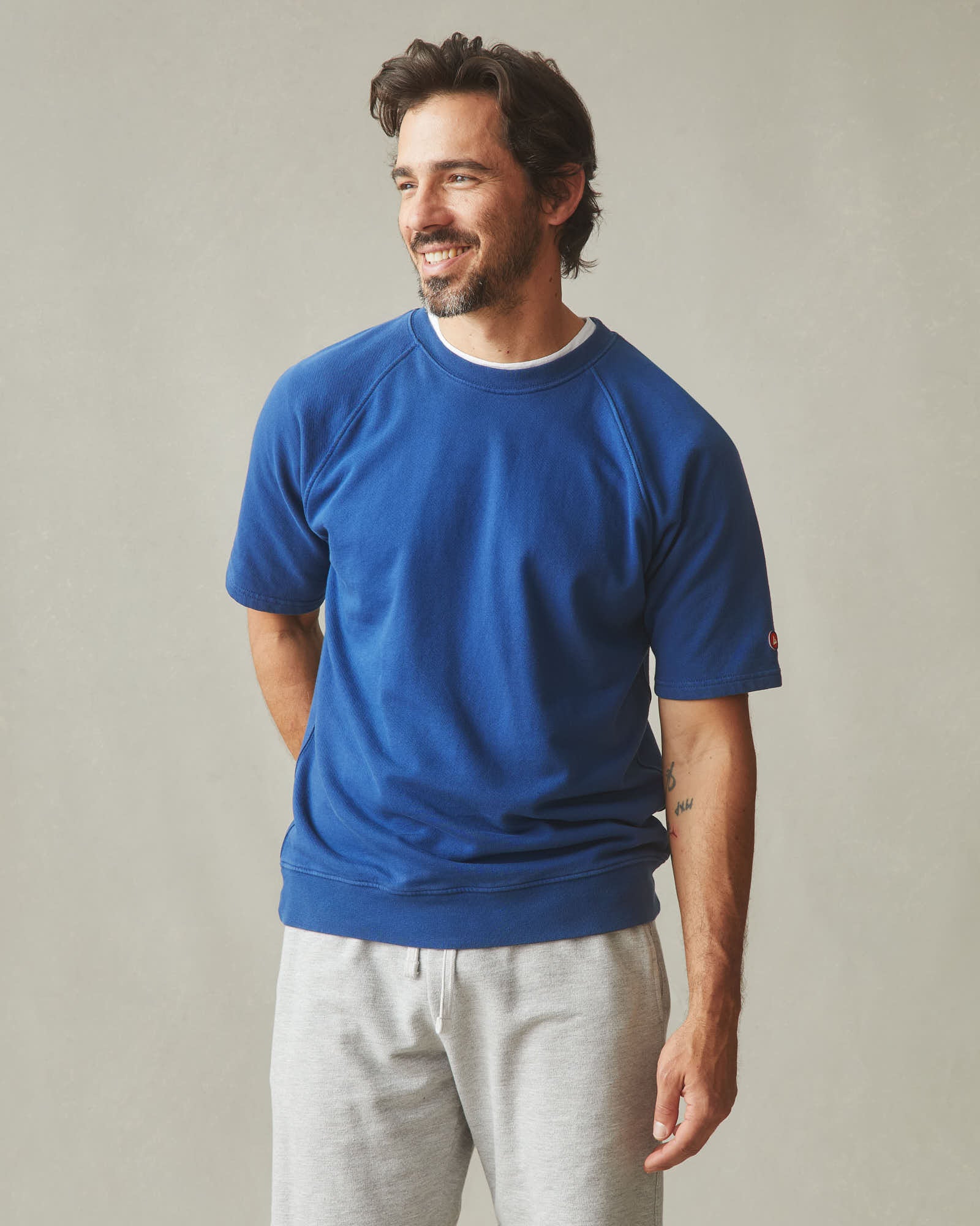 Men's French Terry Tee - Deja Vu Blue - Image 2