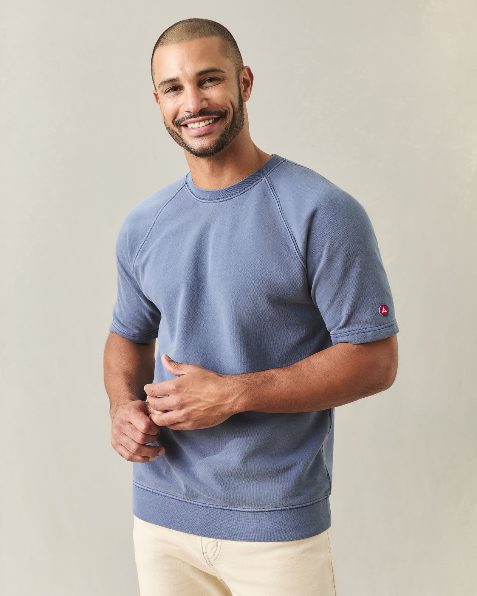 Men's French Terry Tee - Vintage Crown Blue - Image 2