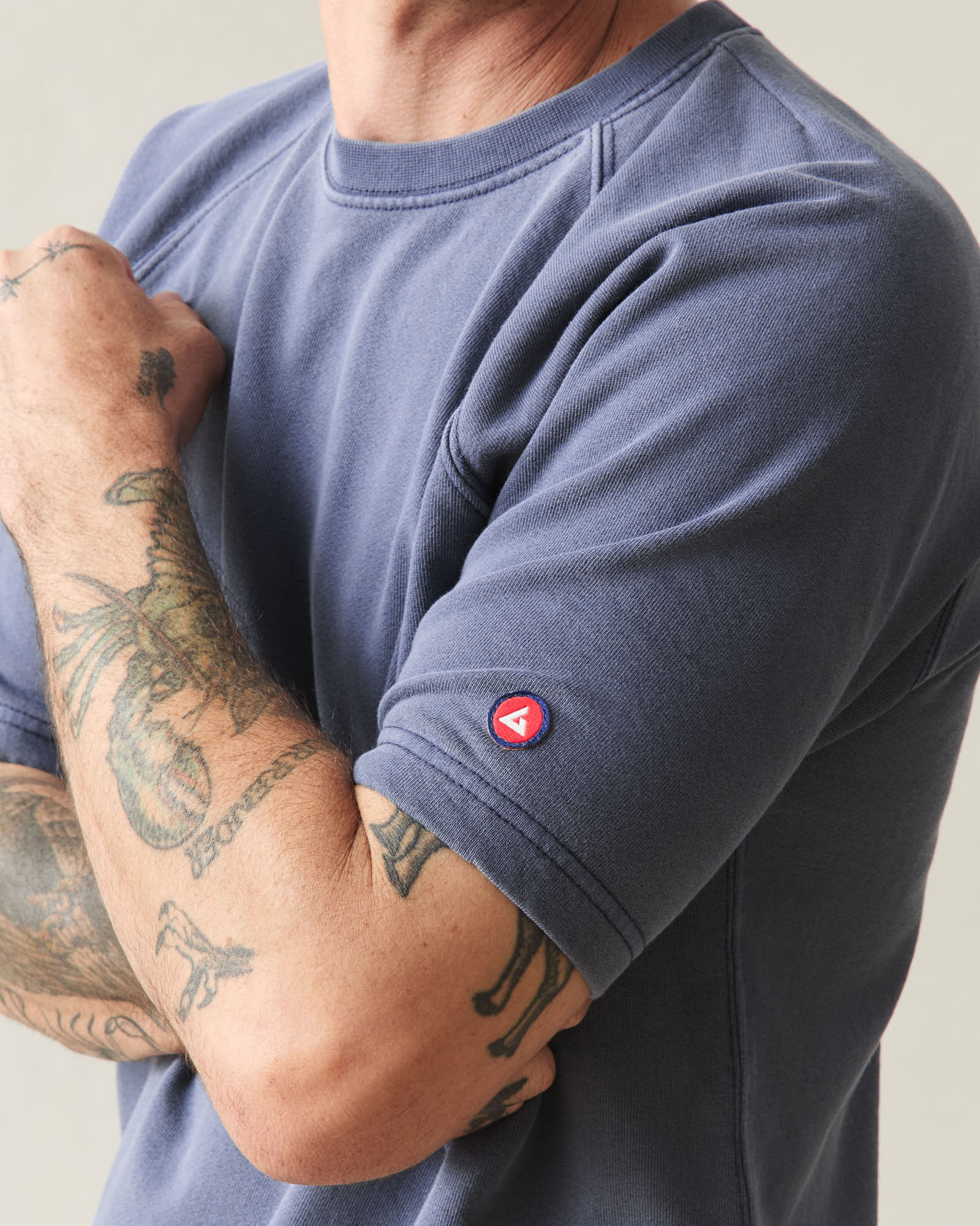 Men's French Terry Tee - Vintage Crown Blue - Image 4