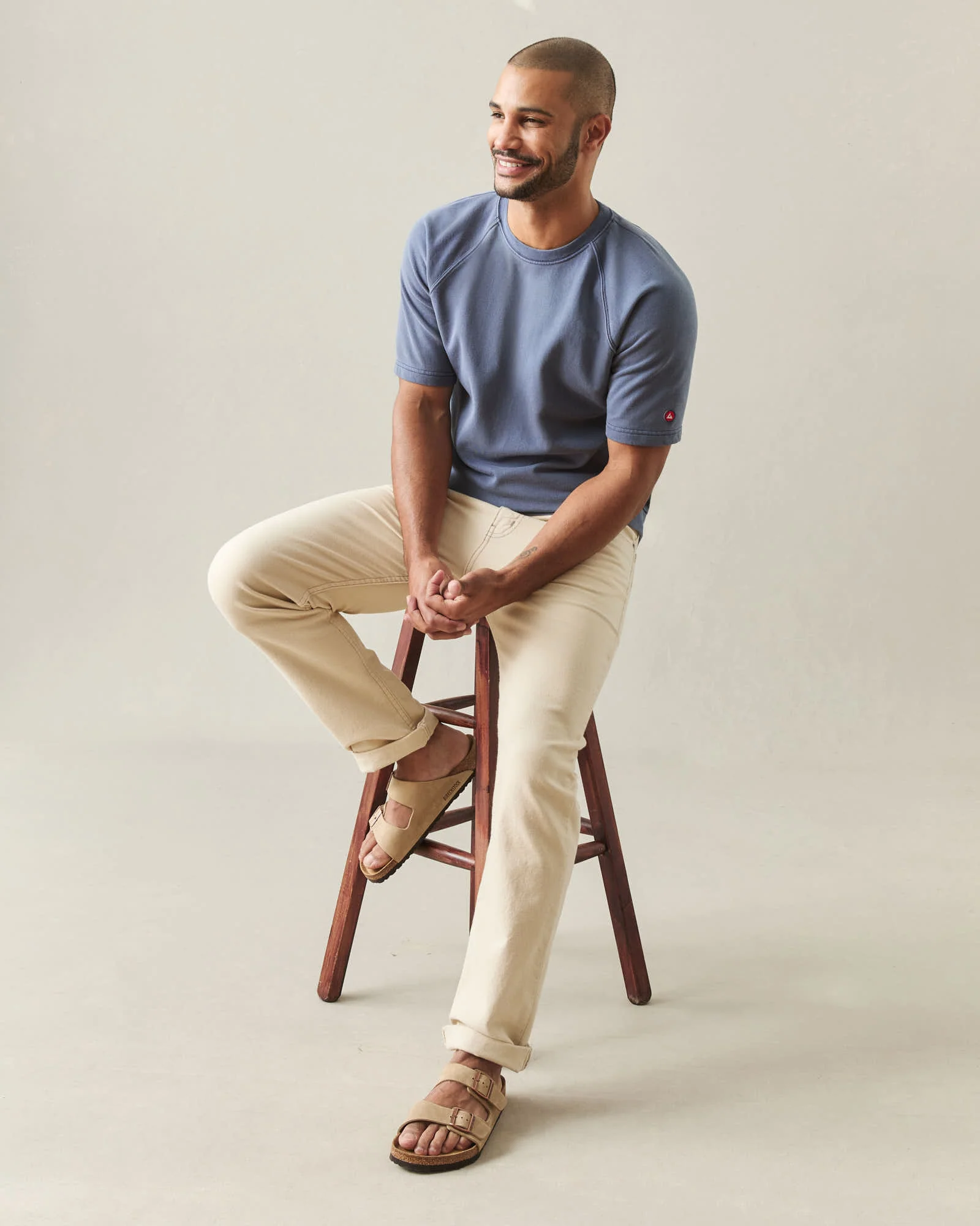 Men's French Terry Tee - Vintage Crown Blue - Image 5