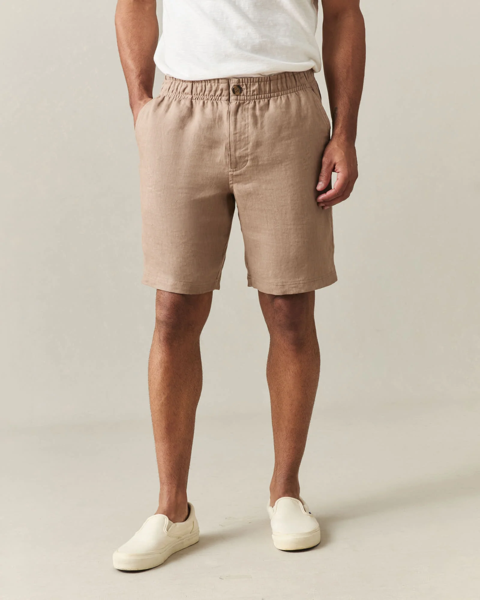 Men's Linen Shorts - Cocoa Creme - Image 2