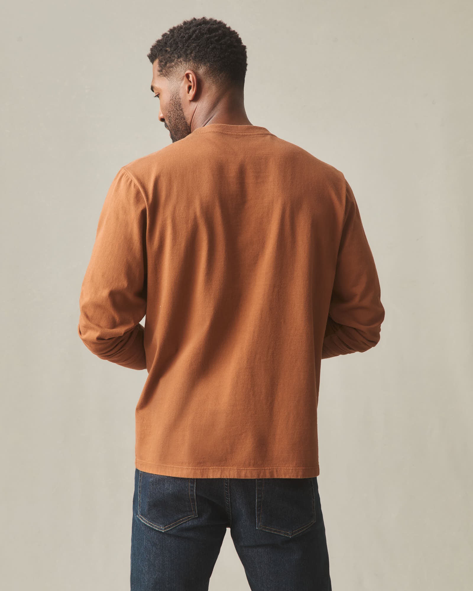 Men's Long Sleeve Pocket Tee - Tortoise Shell - Image 4