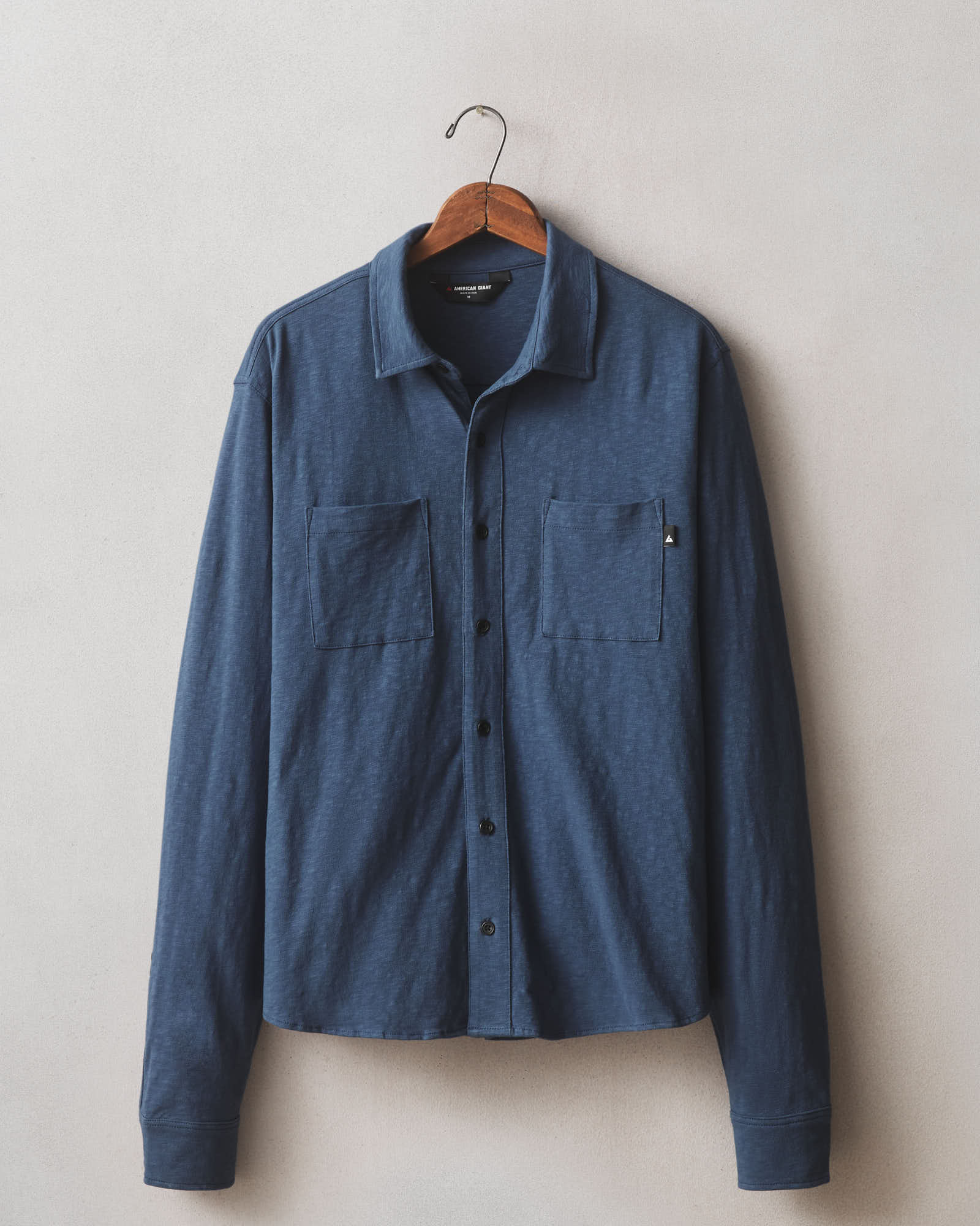Men's Premium Slub Button Up Long Sleeve - Dark Denim