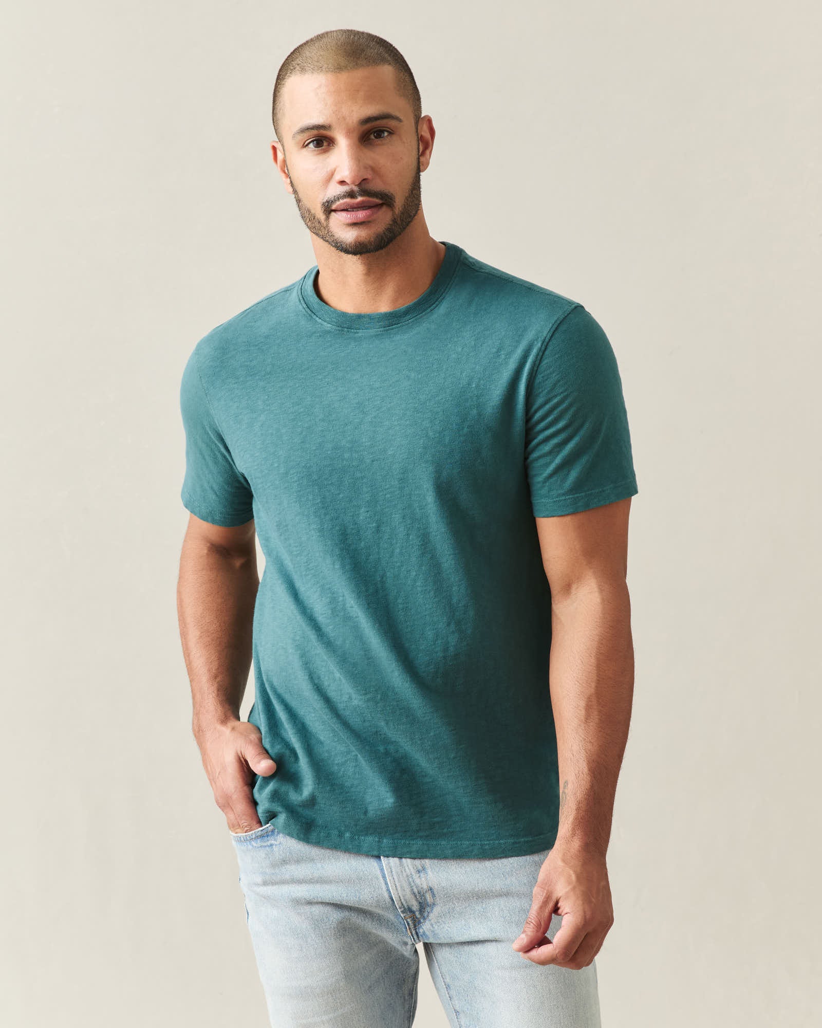 Men's Premium Slub Crew Tee - Atlantic Deep
