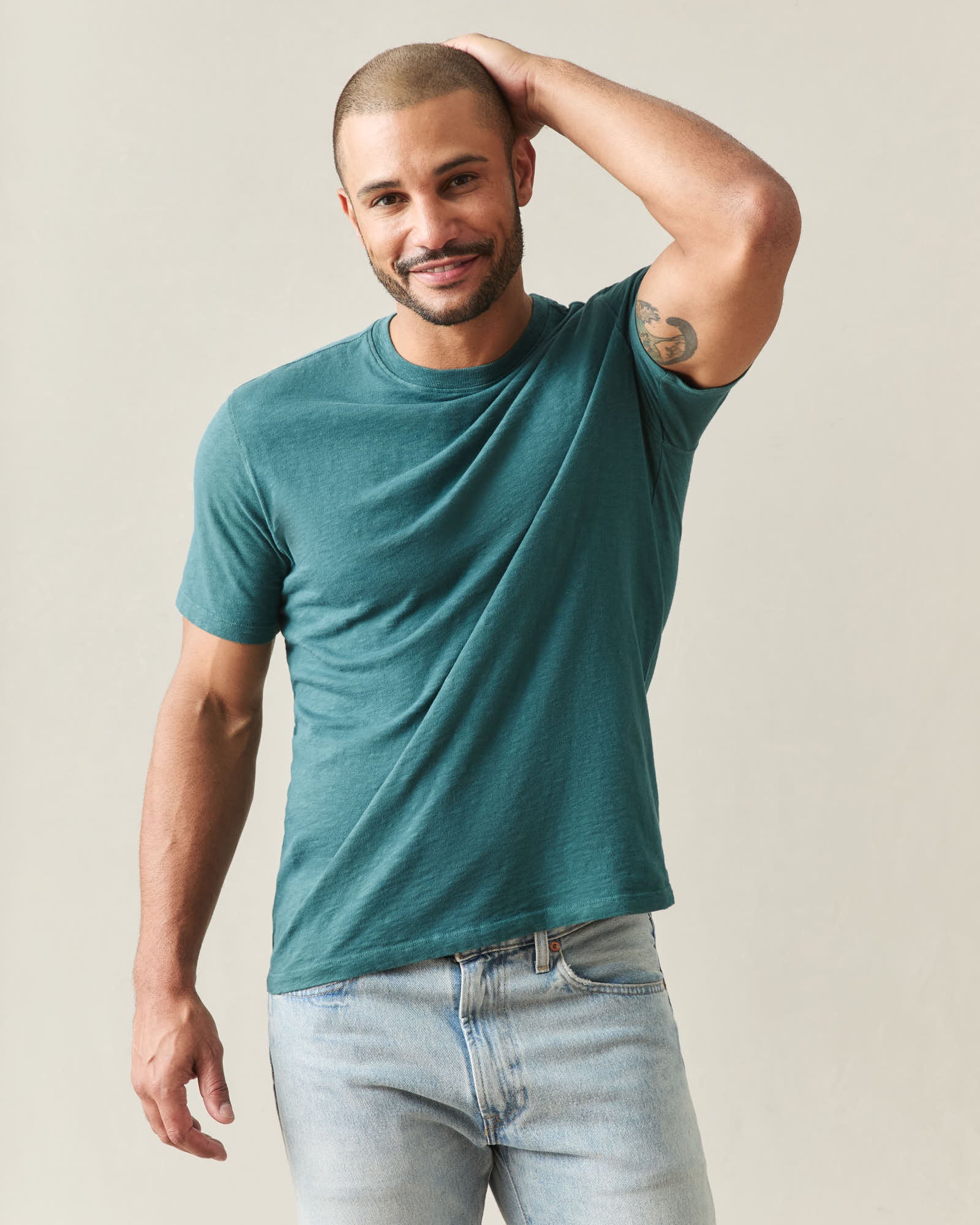 Men's Premium Slub Crew Tee - Atlantic Deep - Image 4