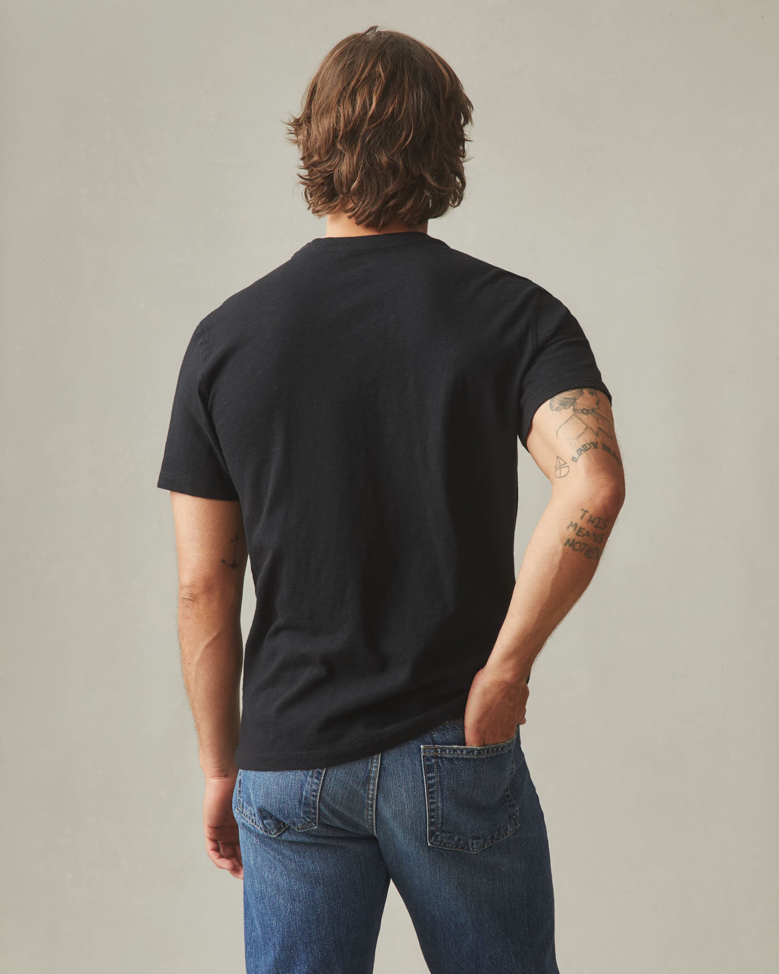 Men's Premium Slub Crew Tee - Black - Image 3