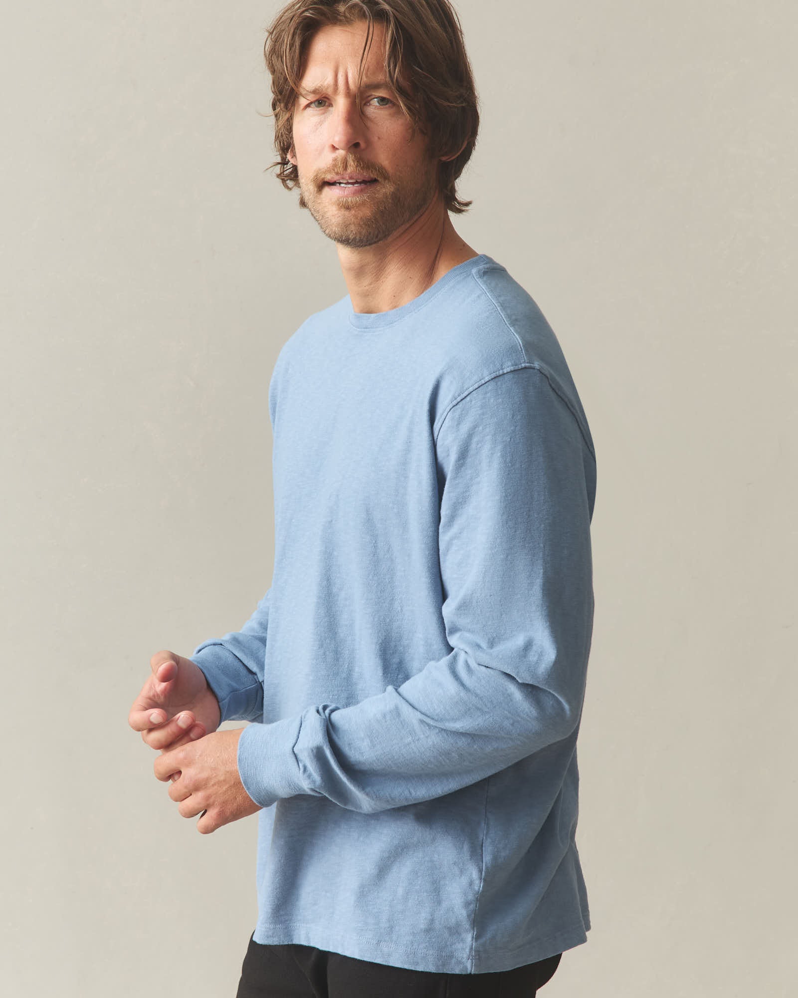 Men's Premium Slub Crew Tee Long Sleeve - Infinity - Image 3