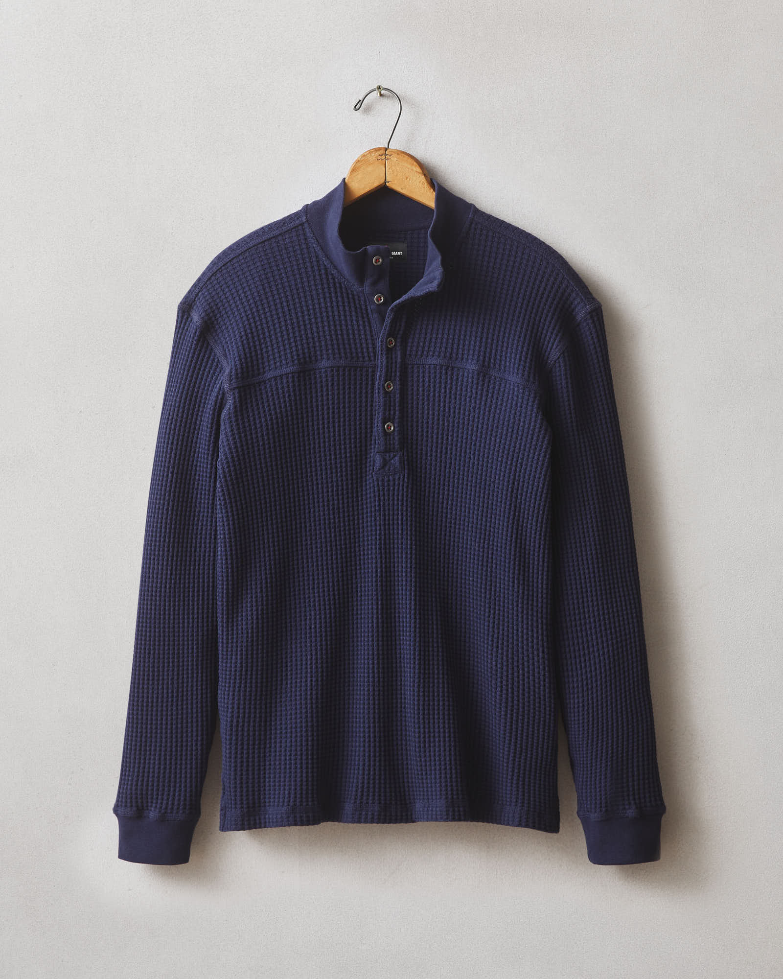 Men's Waffle Yoke Henley Tee - Blue Shadow