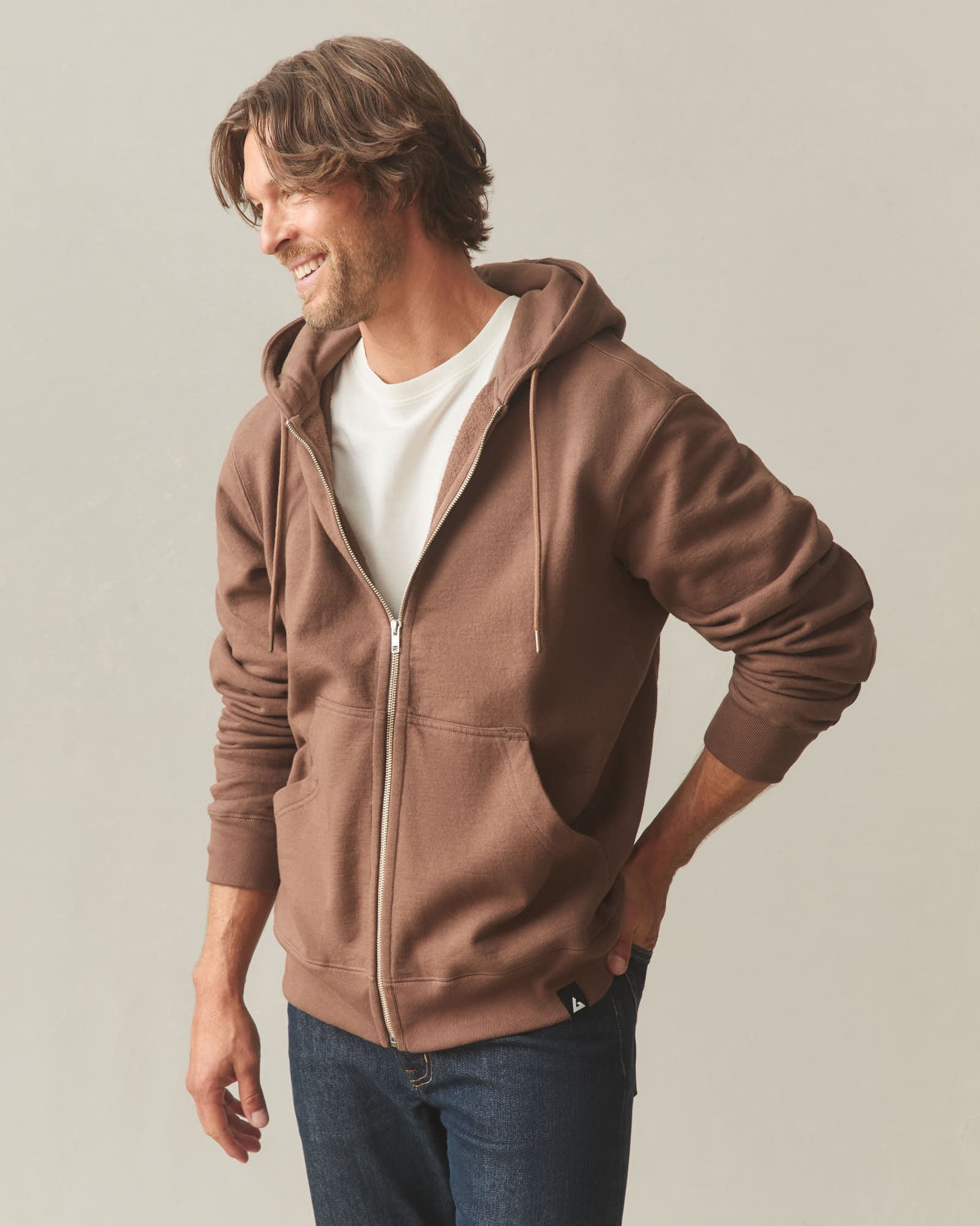 Men's Relaxed Classic Full Zip - Soft Silt - Image 4