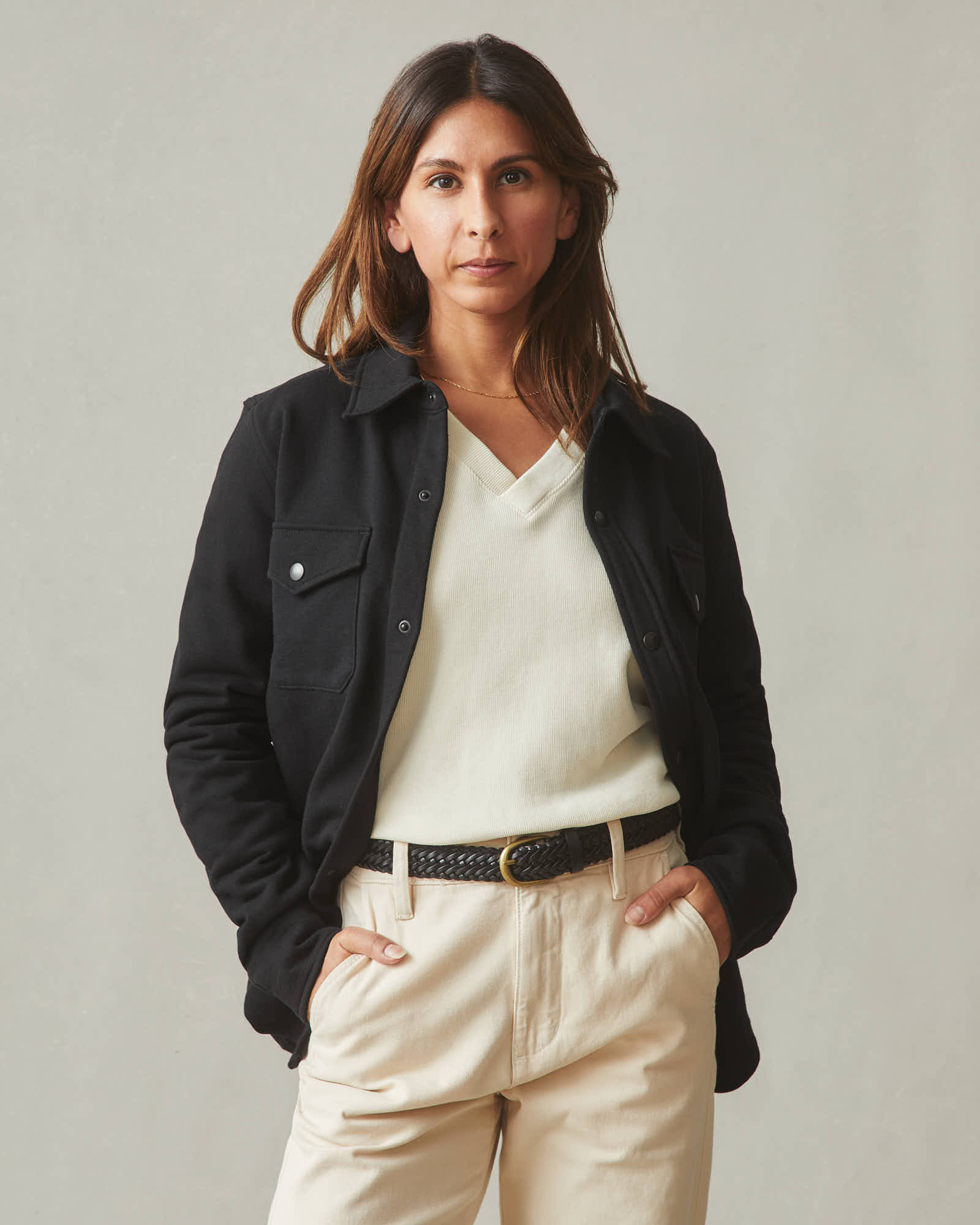 Unisex Redwood Fleece Overshirt - Black - Image 5