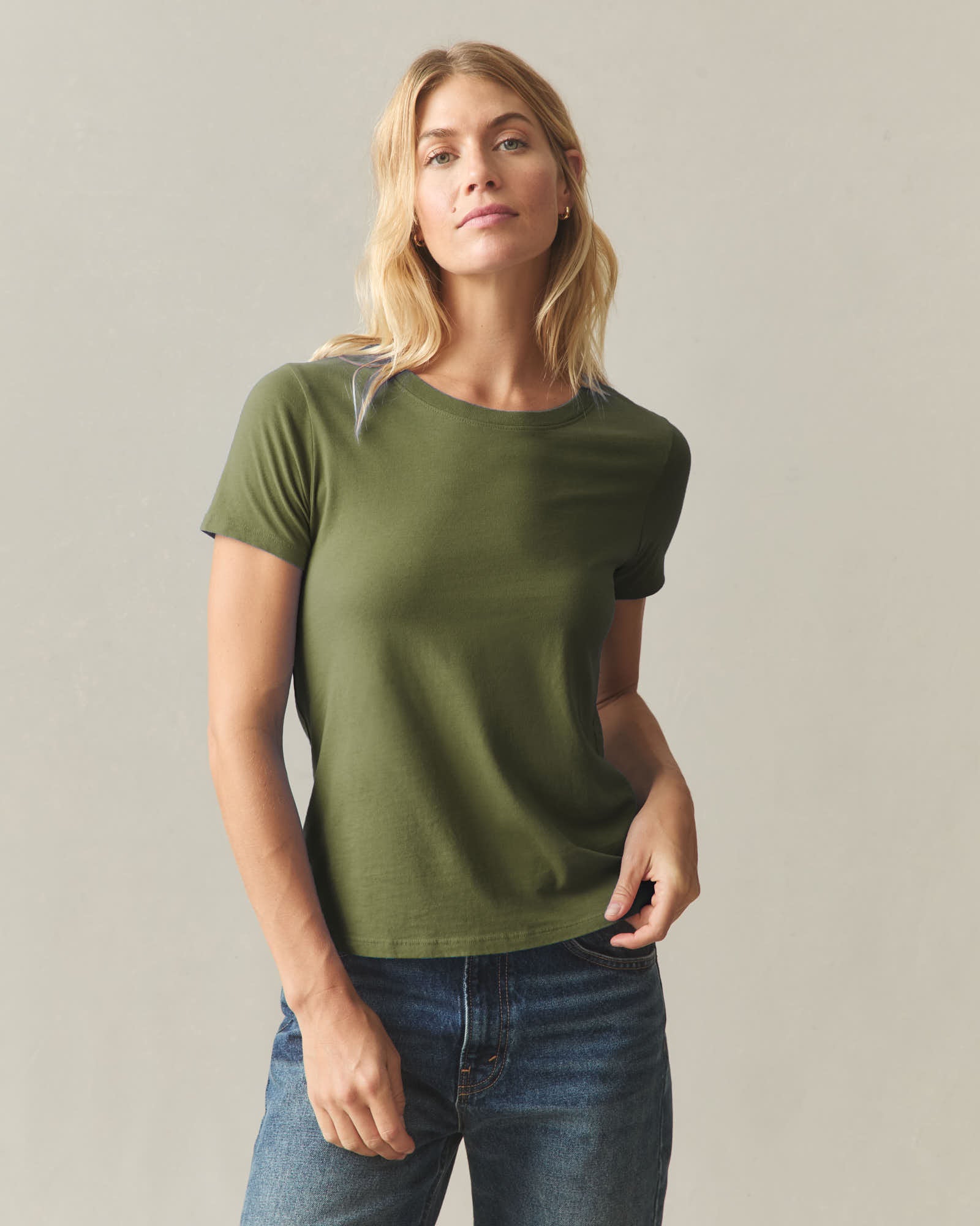 Women's Classic Cotton Crew Tee - Rifle Green - Image 2