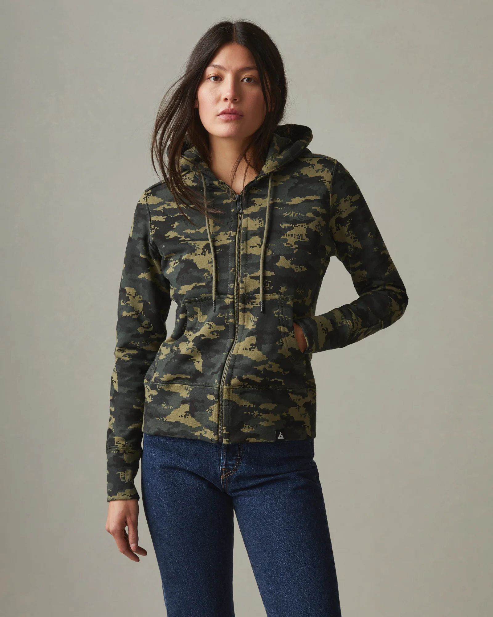 Women's Classic Full Zip - Drab Olive Digital Camo