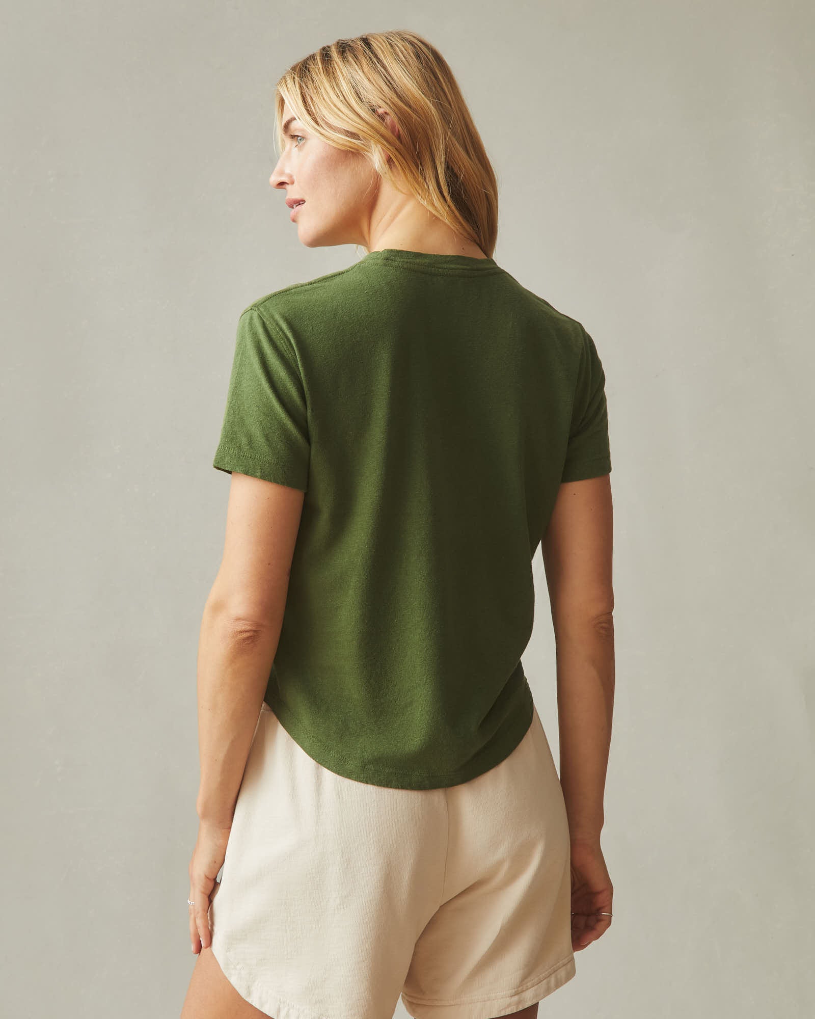 Women's Hemp Jersey Crew Tee - Chive - Image 4