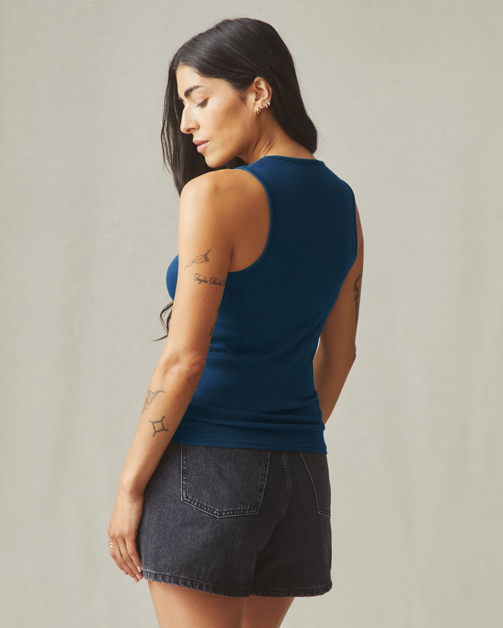 Women's Luxe Rib Tank - Estate Blue - Image 3