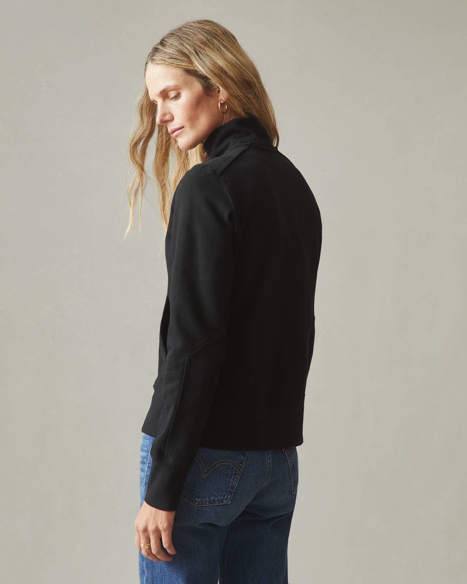 Women's Moto Full Zip - Black - Image 4
