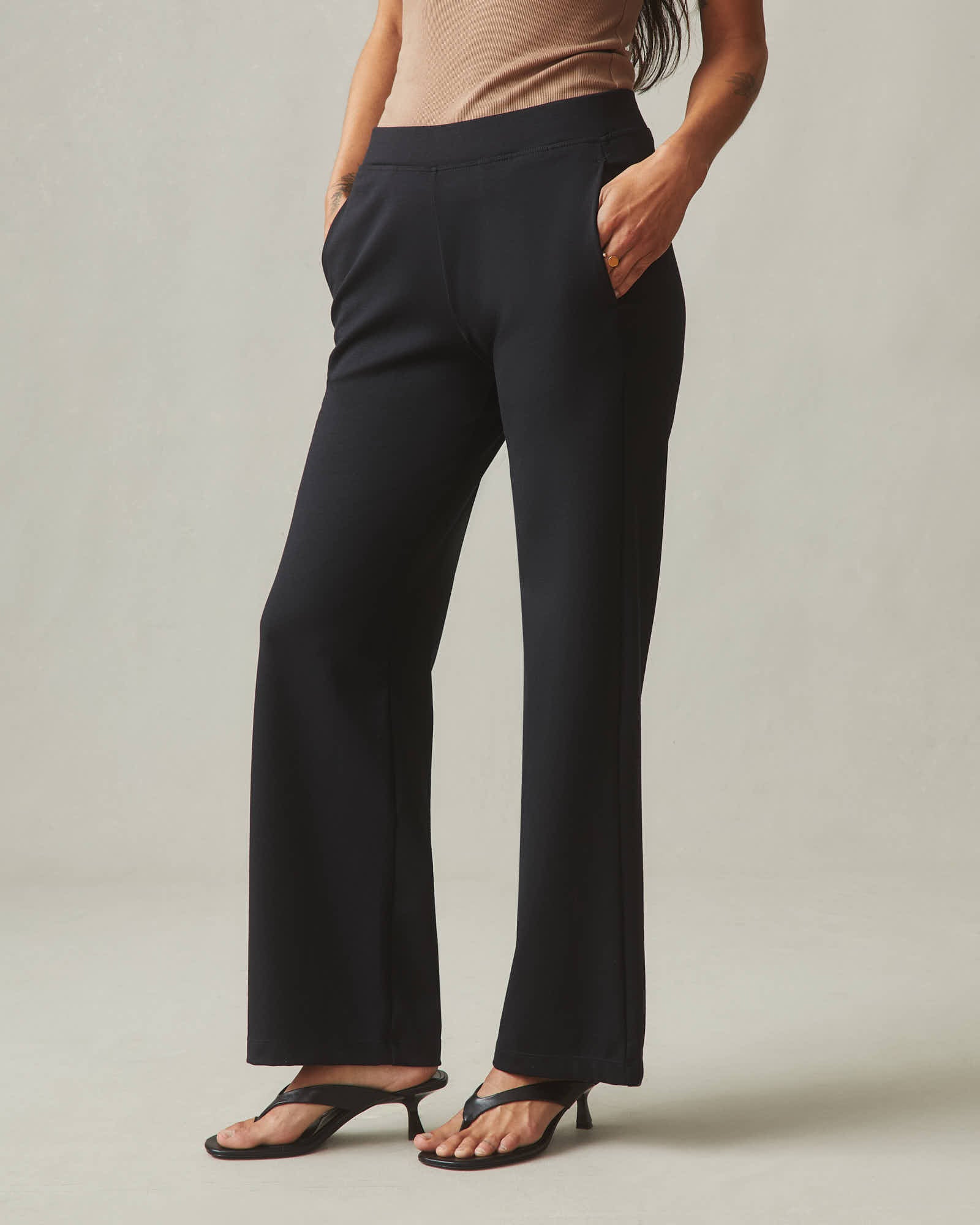 Ponte Straight Pant - Super Black - Image 3