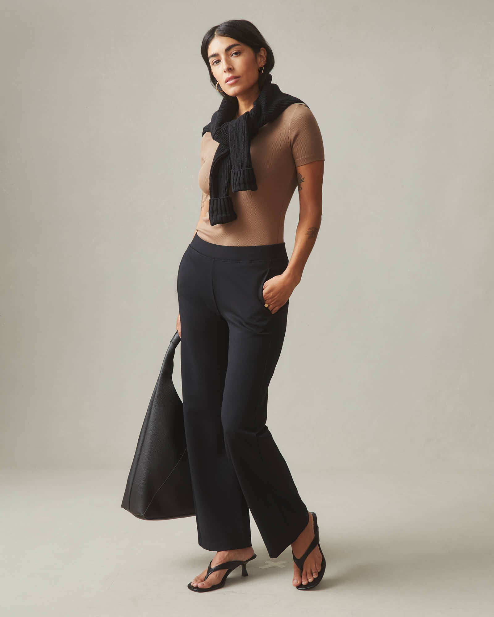 Ponte Straight Pant - Super Black - Image 5