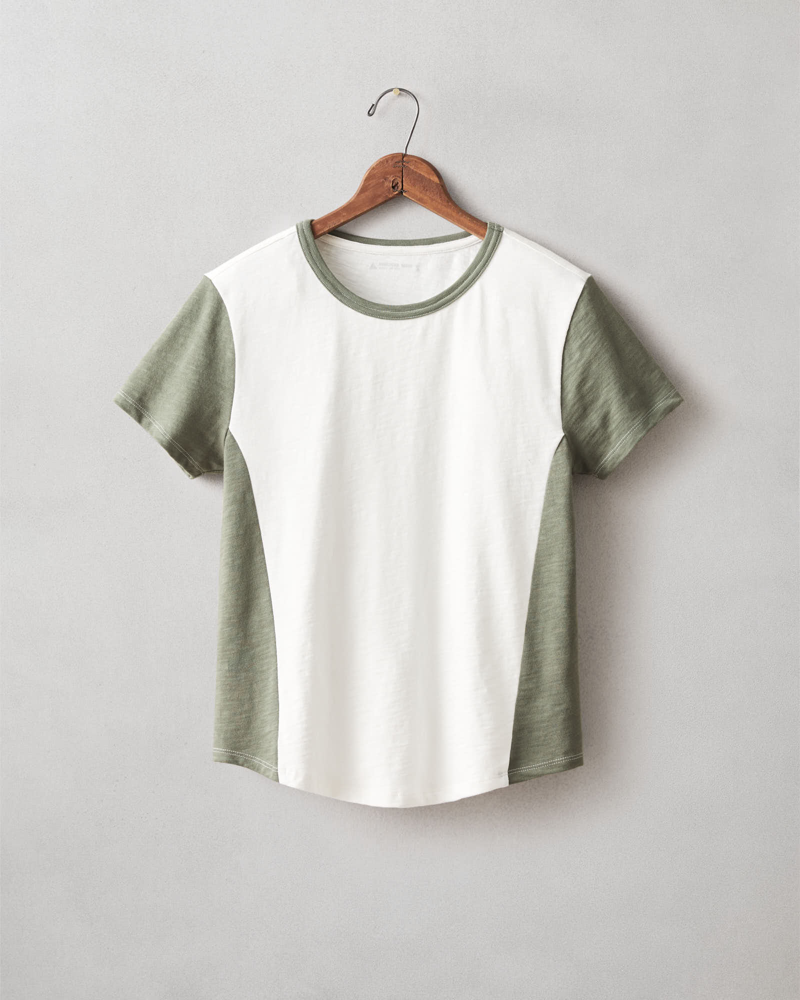 Women's Premium Slub Colorblock Crew Tee - Birch Olvine