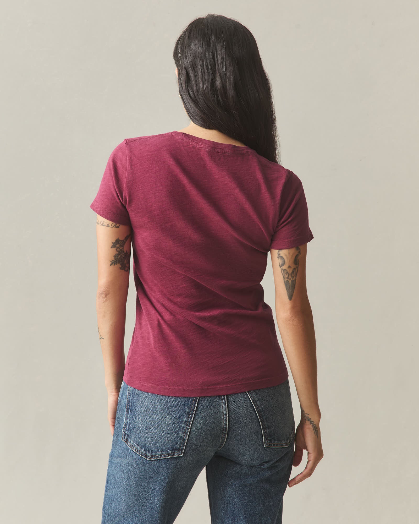Women's Premium Slub Crew Tee - Holly Berry - Image 2