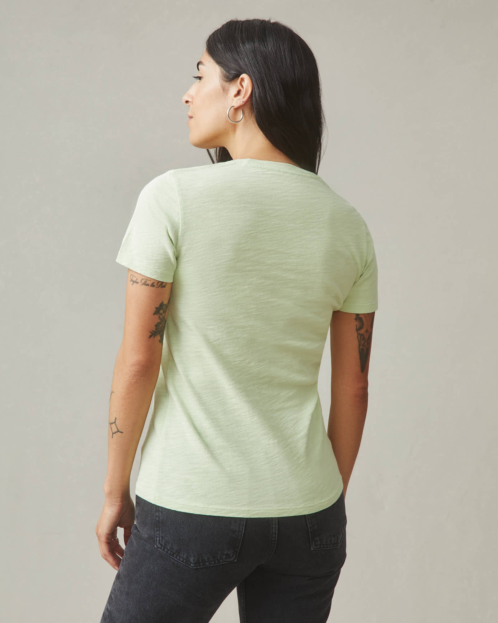 Women's Premium Slub Crew Tee - Soft Green - Image 3