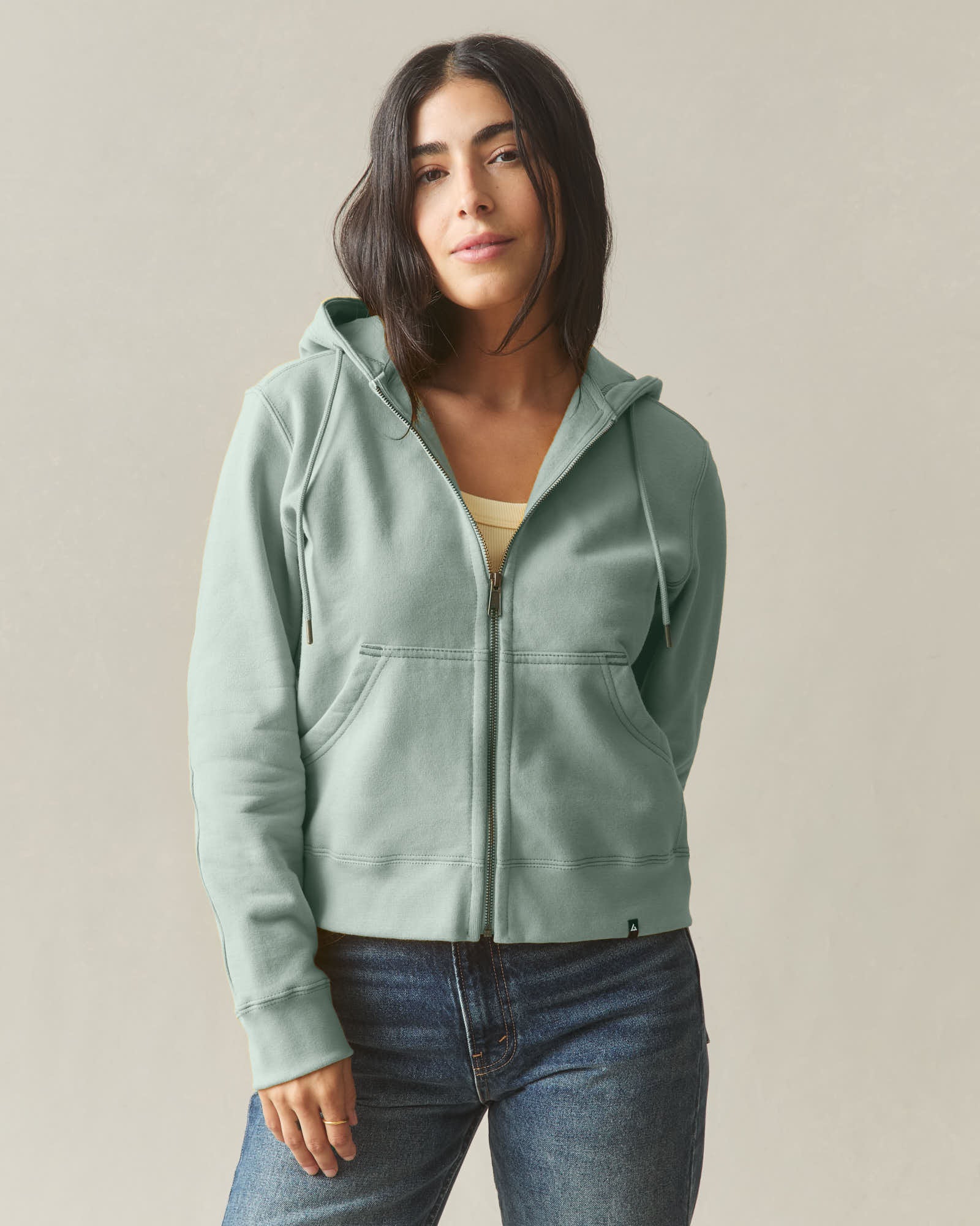 Women's Relaxed Classic Full Zip - Green Milieu - Image 2