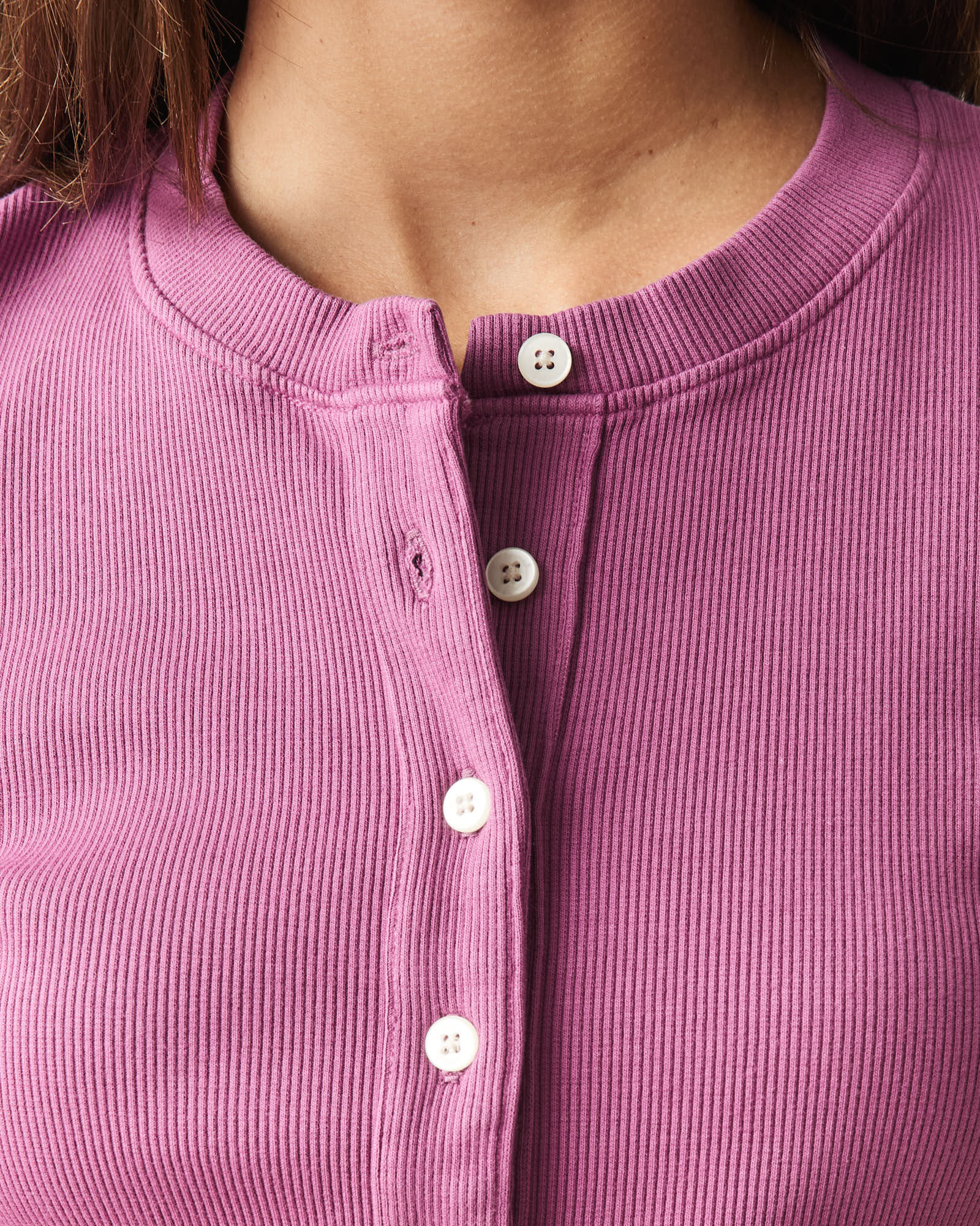 Women's Rib Cardigan Tee - Damson - Image 4