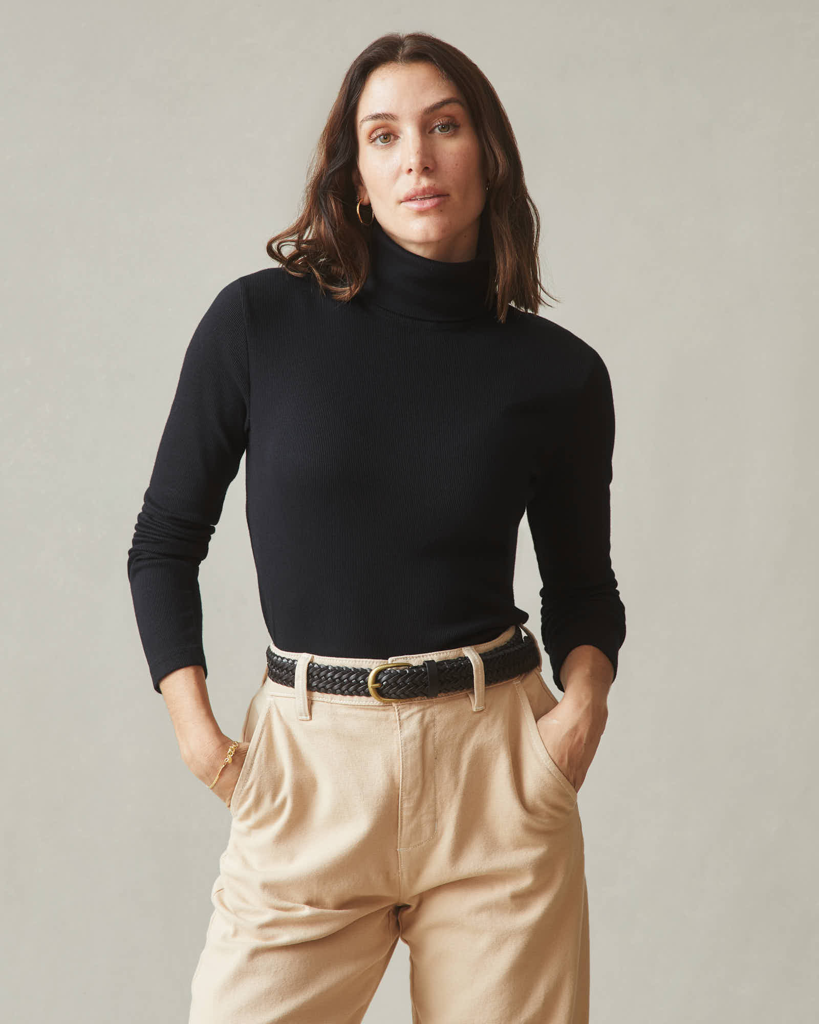 Women's Luxe Rib Turtleneck - Black - Image 2