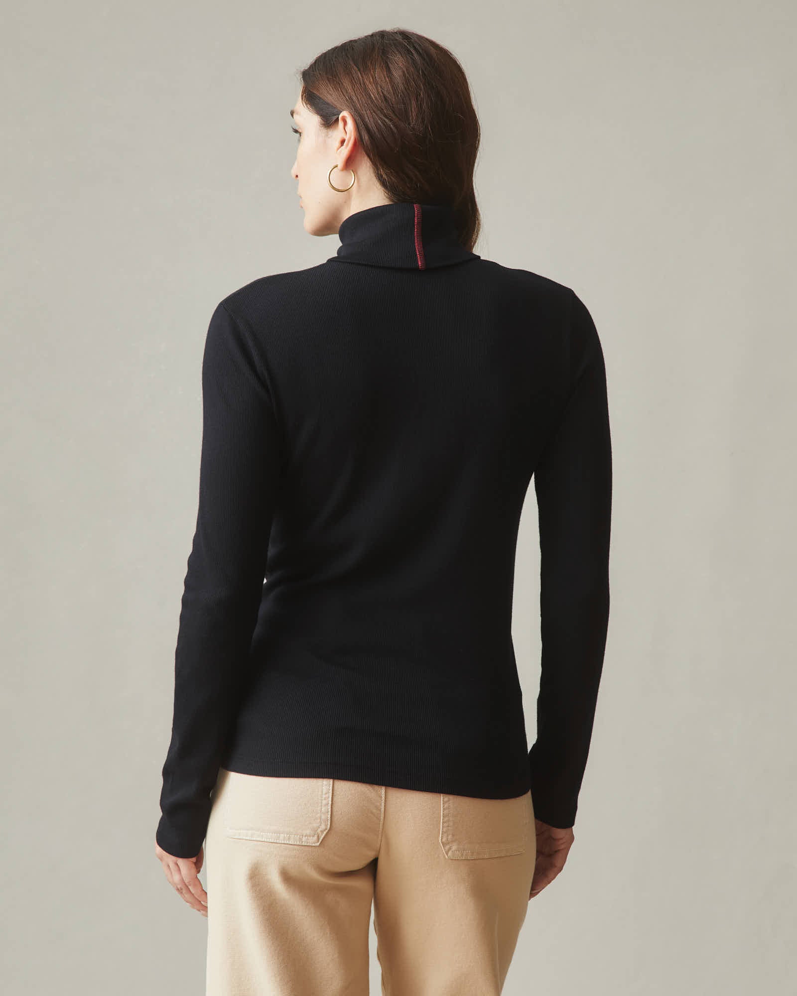 Women's Luxe Rib Turtleneck - Black - Image 4