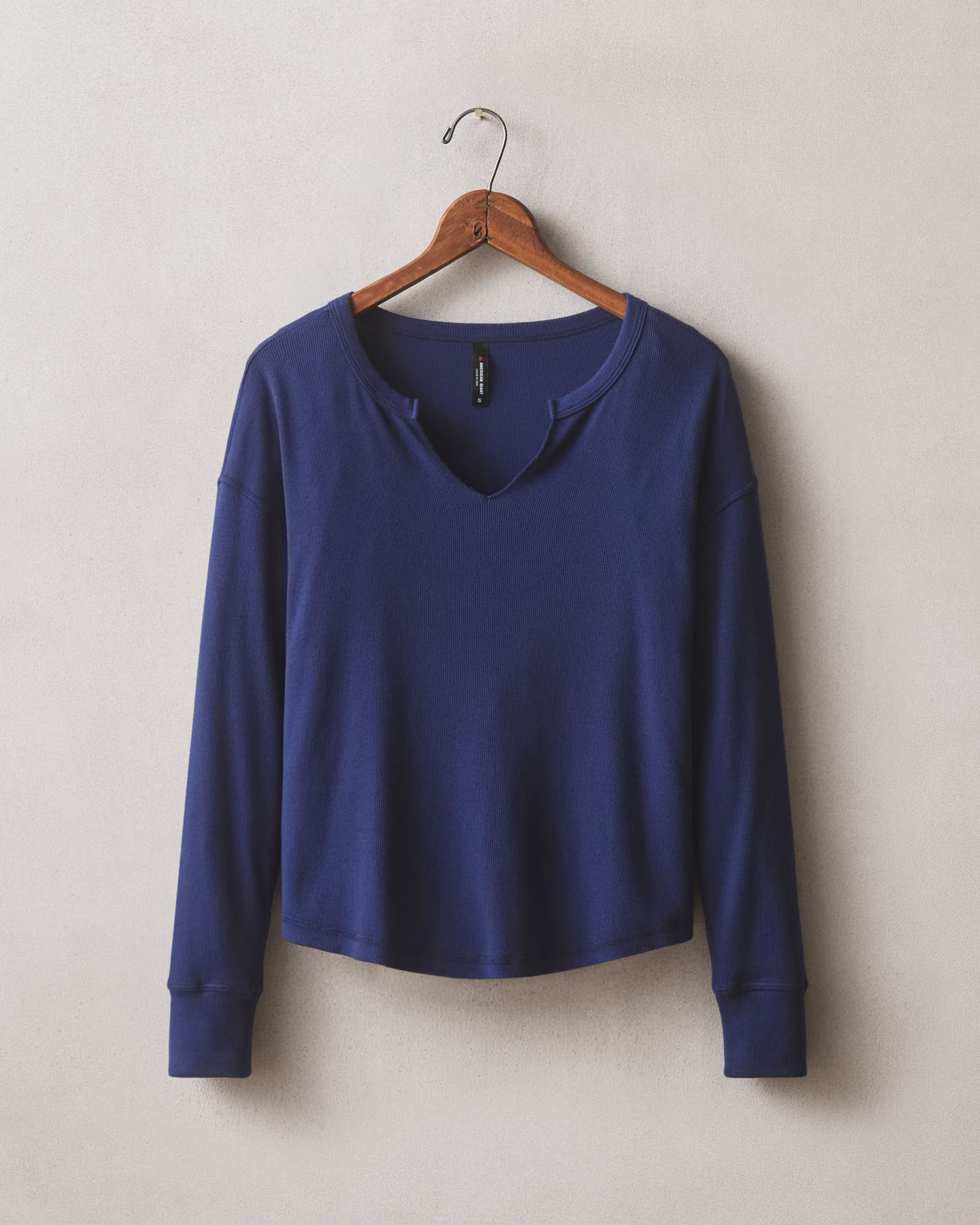 Women's Luxe Rib V-Notch Long Sleeve - Blueprint